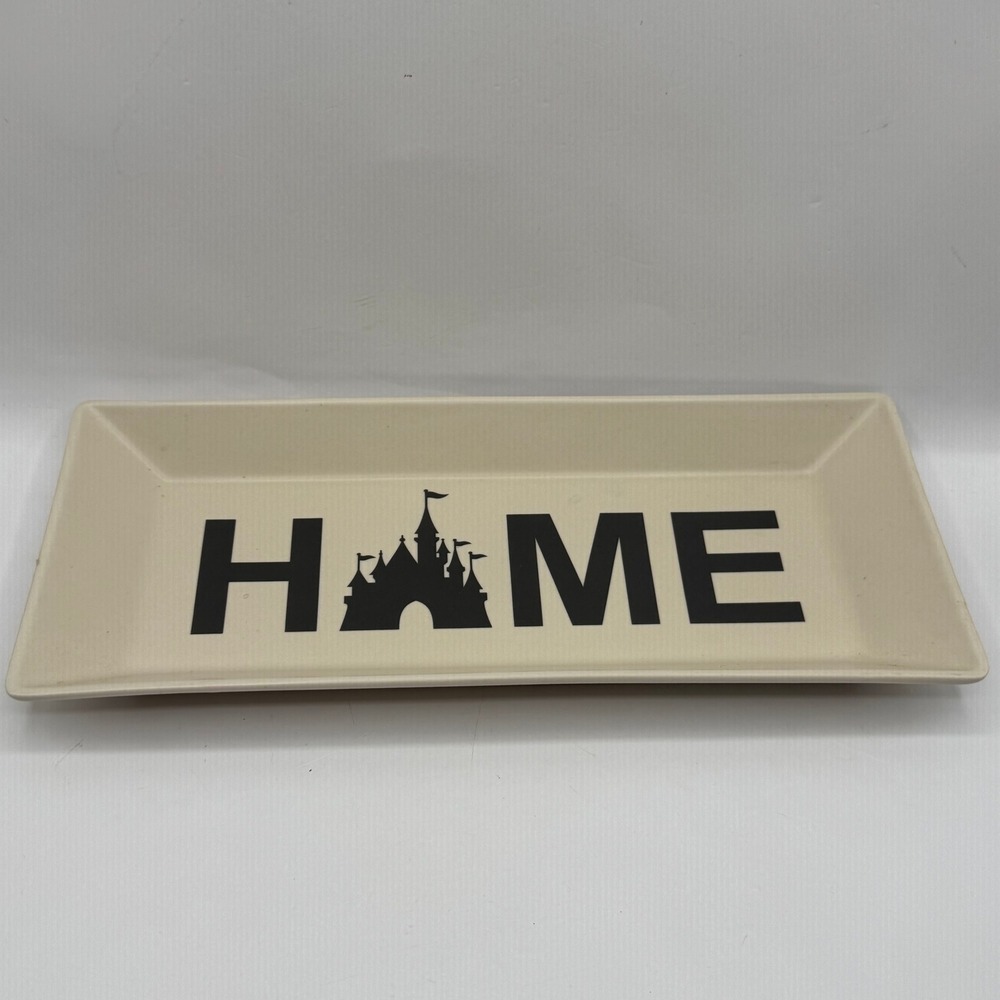Disney Serving Tray Cream Home Castle Stoneware Rectangular Platter Trinket Tray